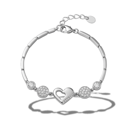 Brățară masivă cu inima si cercuri