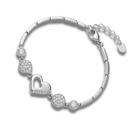 Brățară masivă cu inima si cercuri