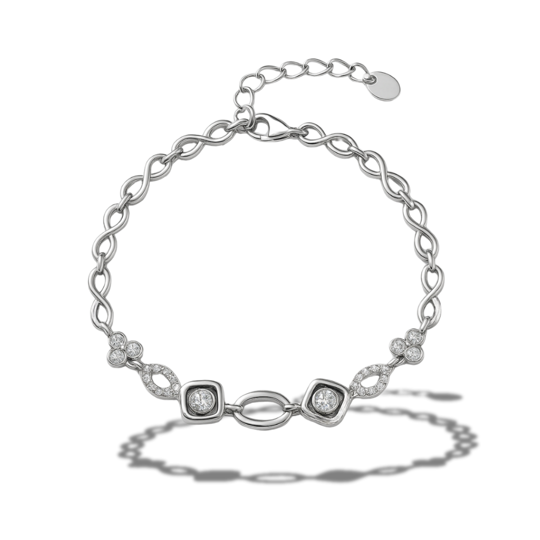 Brățară infinit cu romburi si flori