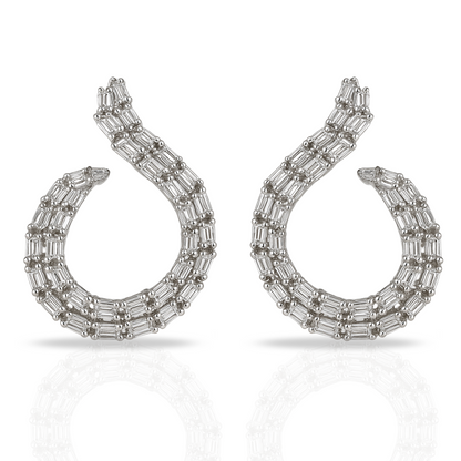 Cercei luxury forma dinamica cu baghete