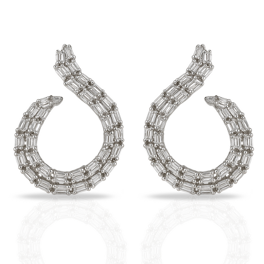 Cercei luxury forma dinamica cu baghete