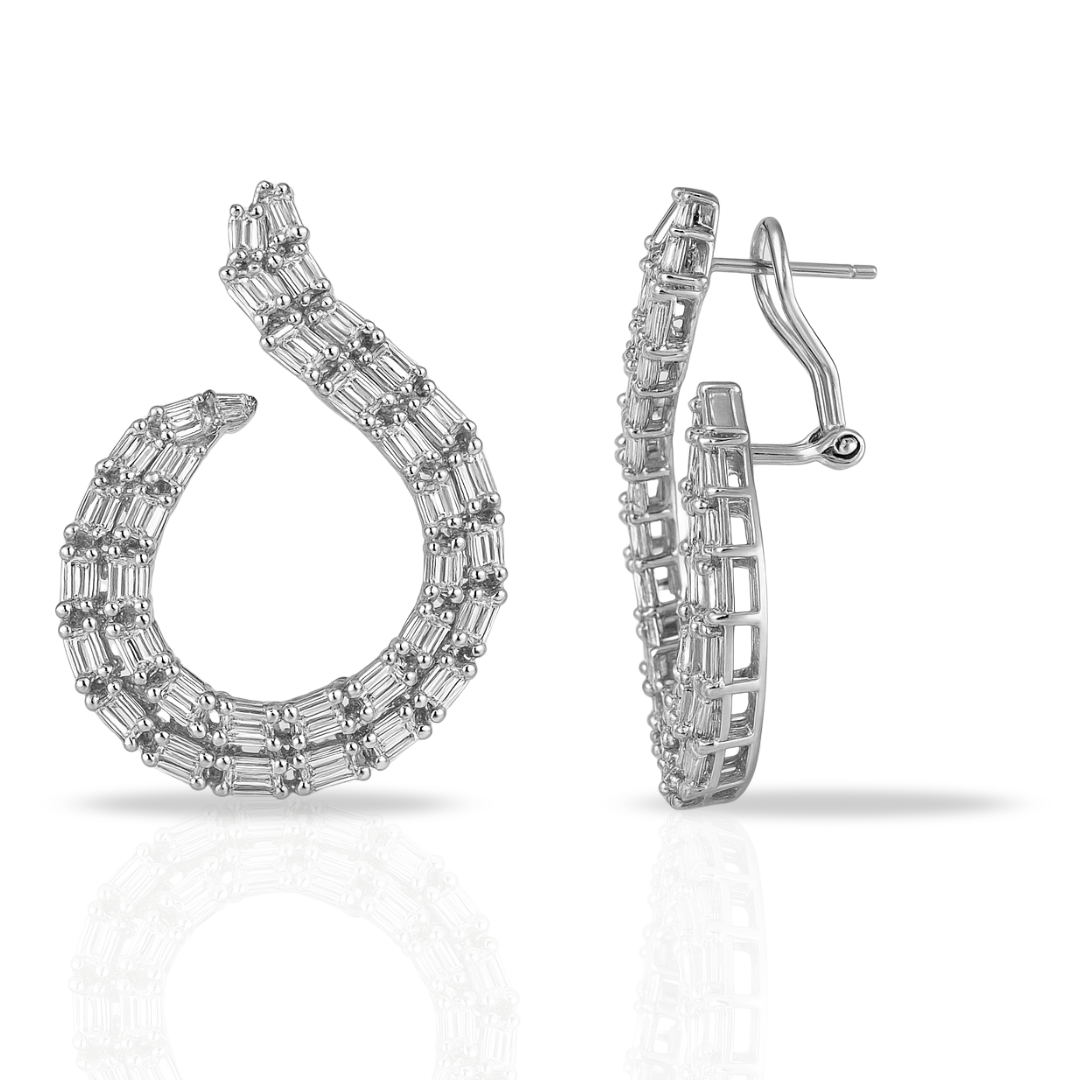 Cercei luxury forma dinamica cu baghete