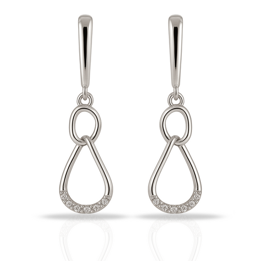 Cercei lungi minimalista cu ovale intercalate