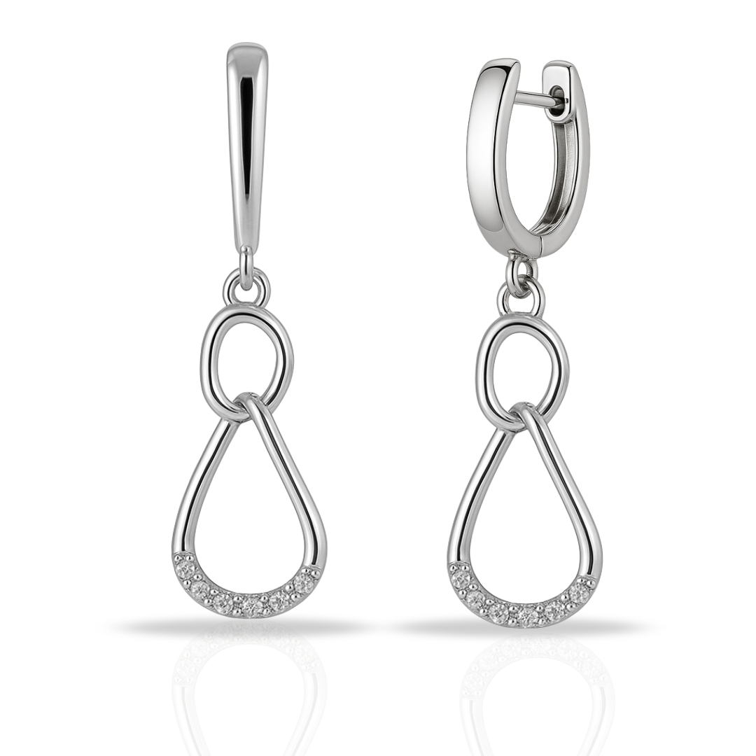 Cercei lungi minimalista cu ovale intercalate