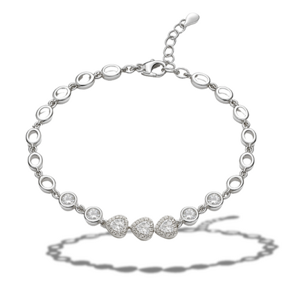 Brățară eleganta cu inimi si zirconii