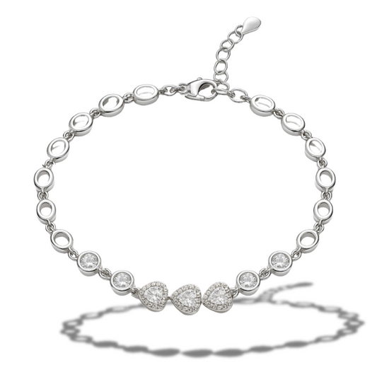 Brățară eleganta cu inimi si zirconii