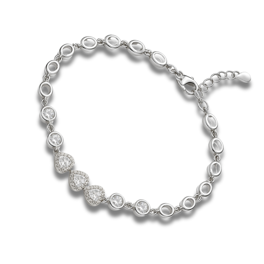 Brățară eleganta cu inimi si zirconii