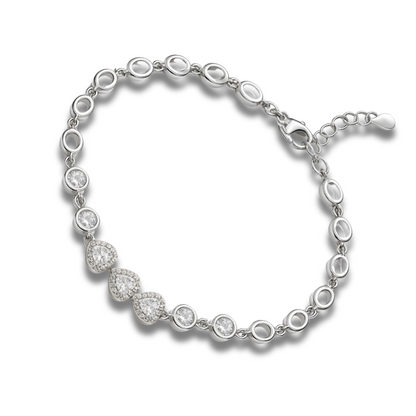 Brățară eleganta cu inimi si zirconii