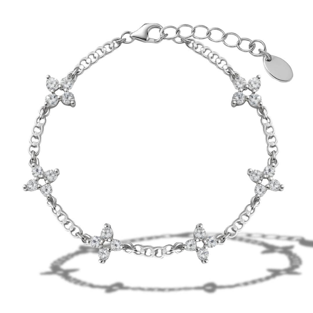 Brățară masivă cu elemente florale