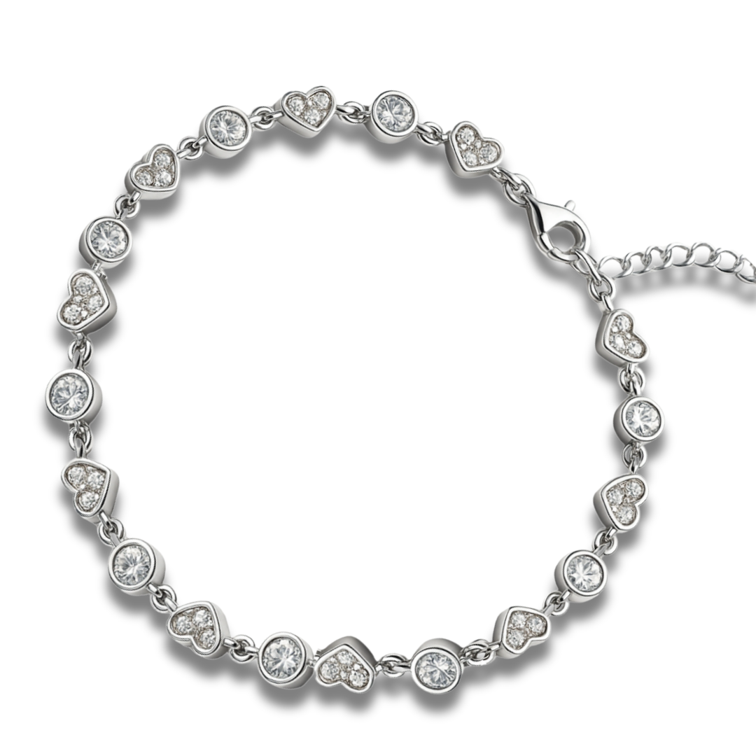 Brățară cu cercuri si inimi