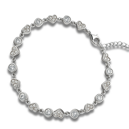 Brățară cu cercuri si inimi