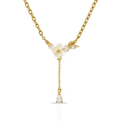 Colier auriu cu motive florale