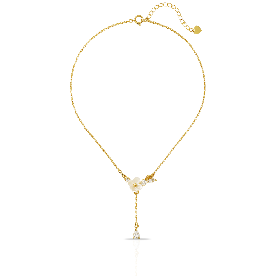 Colier auriu cu motive florale