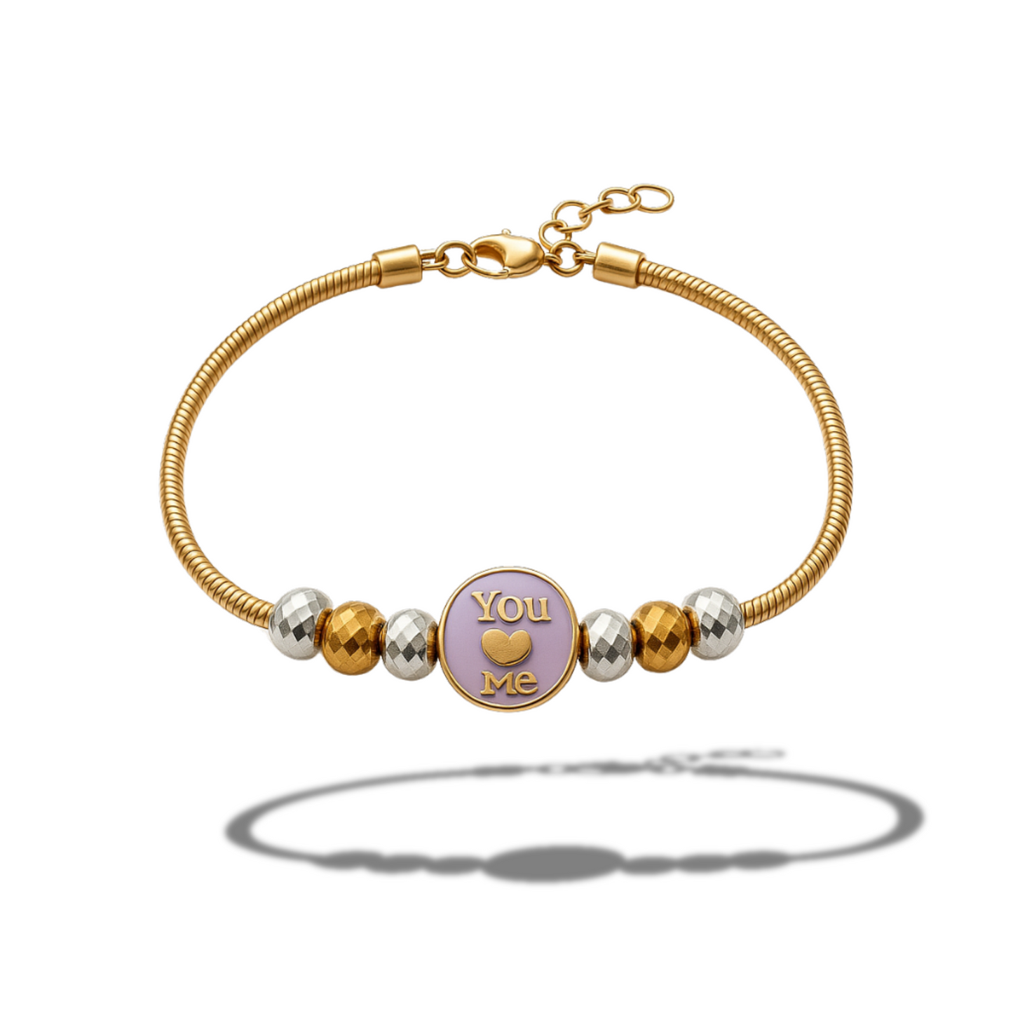 Brățară aurie duo cu biluțe