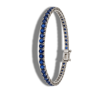 Brățară tennis 2 mm cu zirconii albastre