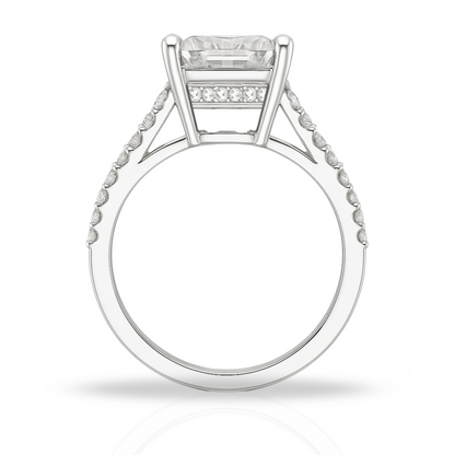 Inel emerald cut si zirconii