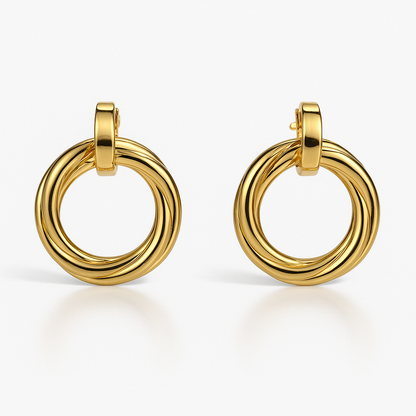 Cercei aurii cercuri împletite
