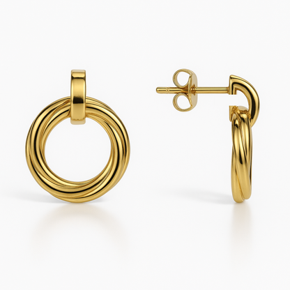 Cercei aurii cercuri împletite