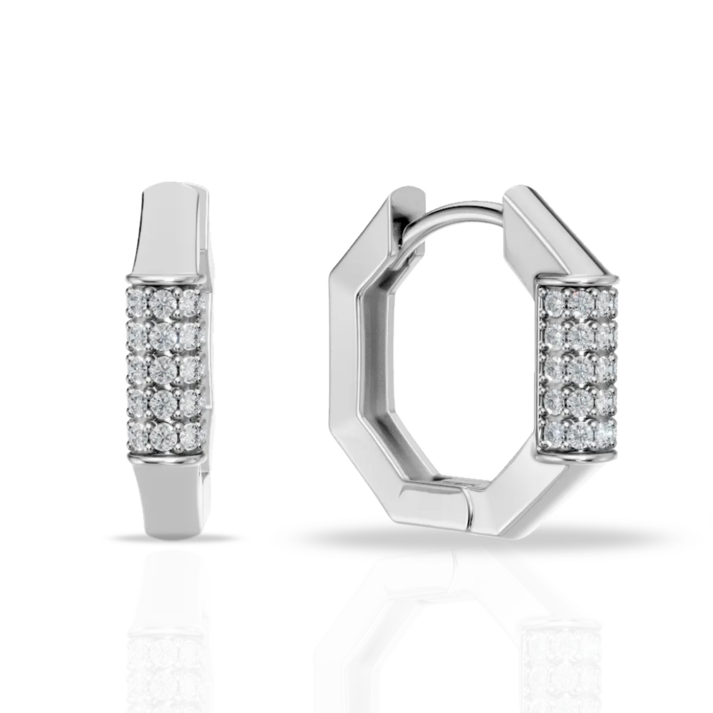 Cercei creole hexagonale