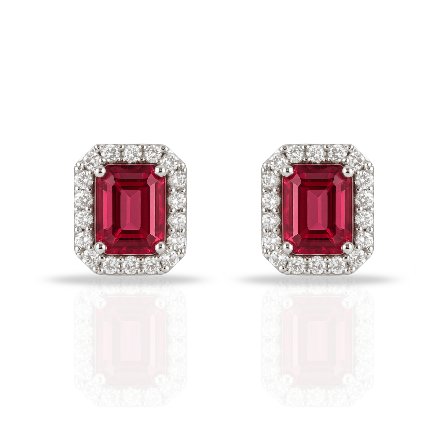 Cercei dreptunghi princess roșu