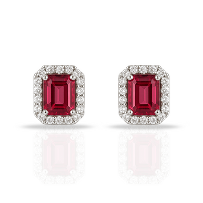 Cercei dreptunghi princess roșu