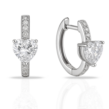 Cercei creole ovale cu inimi si zirconii