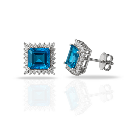 Cercei pătrat princess bleu