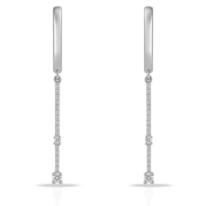 Cercei lungi eleganți linie si zirconii