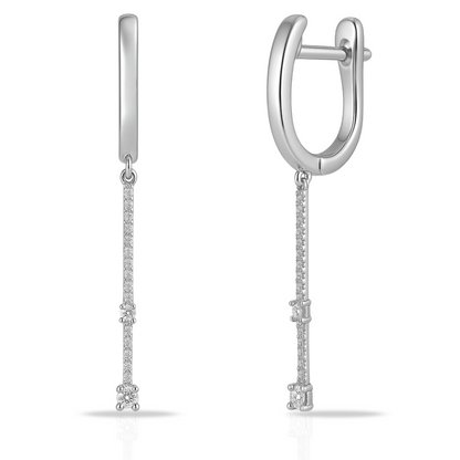 Cercei lungi eleganți linie si zirconii