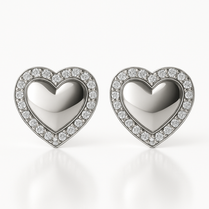 Cercei inima stil oglinda