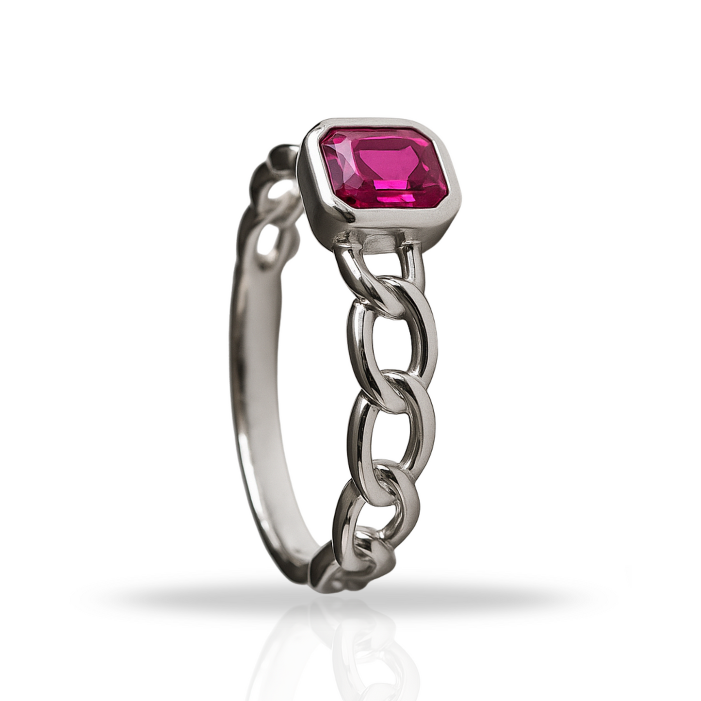 Inel semi cuban roșu