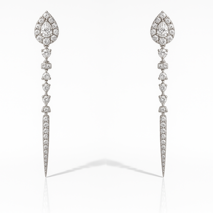 Cercei eleganți lungi forme geometrice