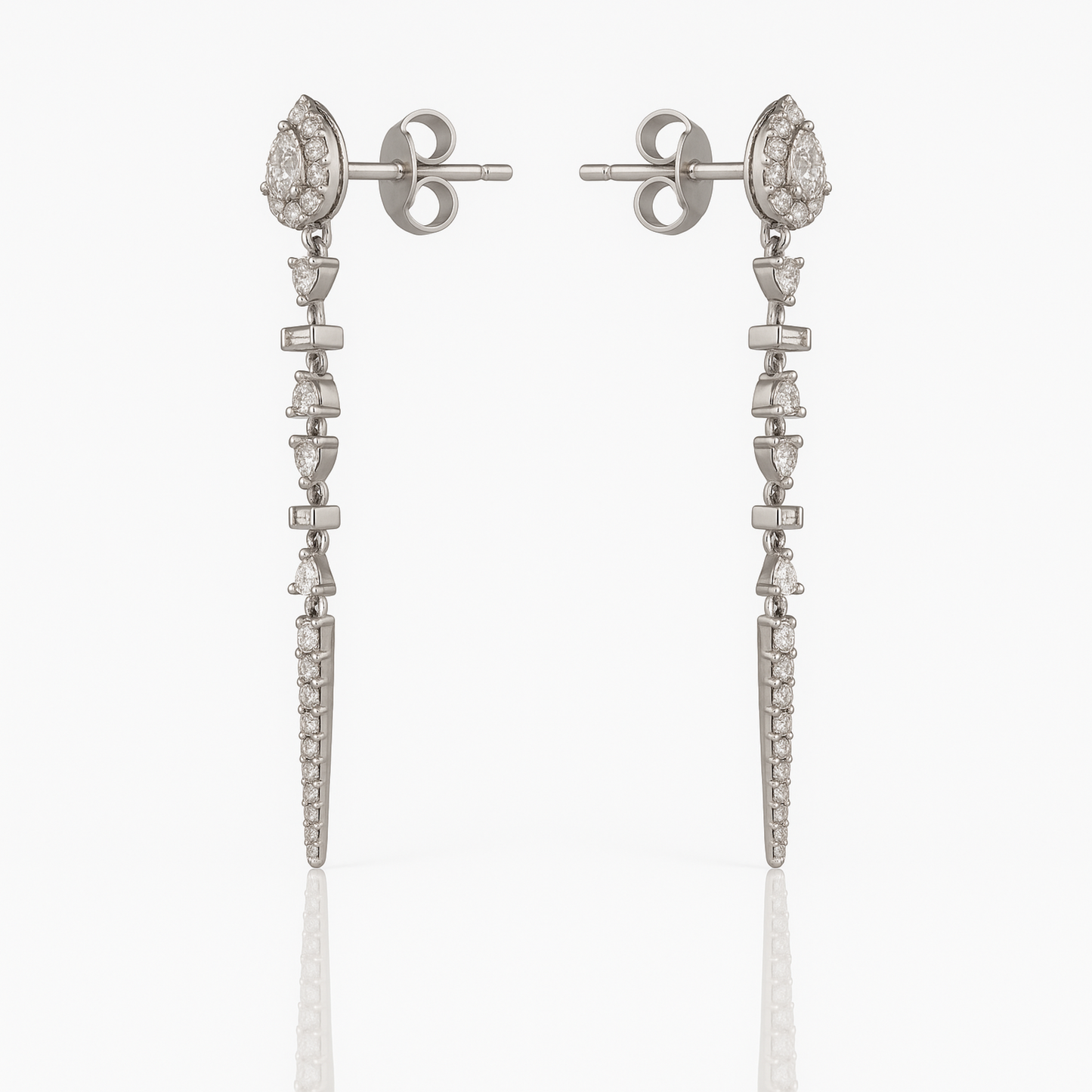 Cercei eleganți lungi forme geometrice