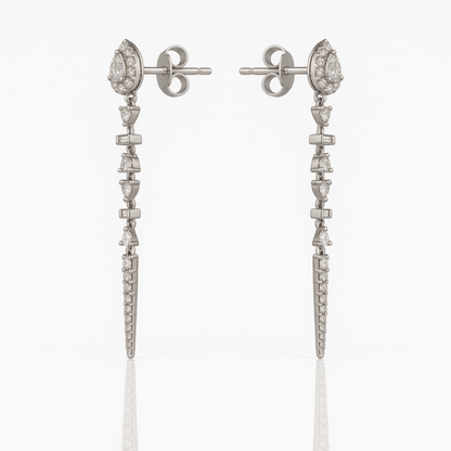 Cercei eleganți lungi forme geometrice