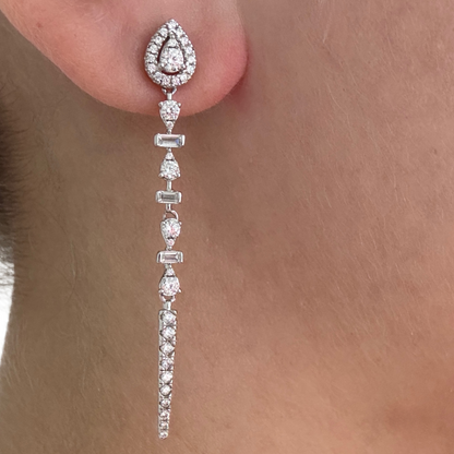 Cercei eleganți lungi forme geometrice