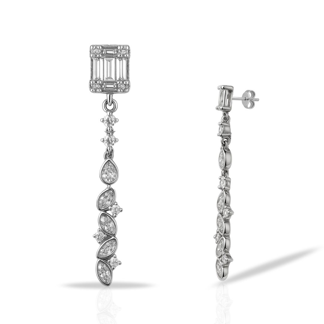 Cercei lungi cu zirconii forme diferite