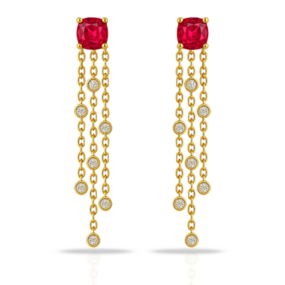 Cercei aurii eleganți 2 in 1