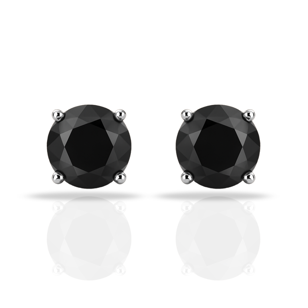 Cercei round cut stud negri