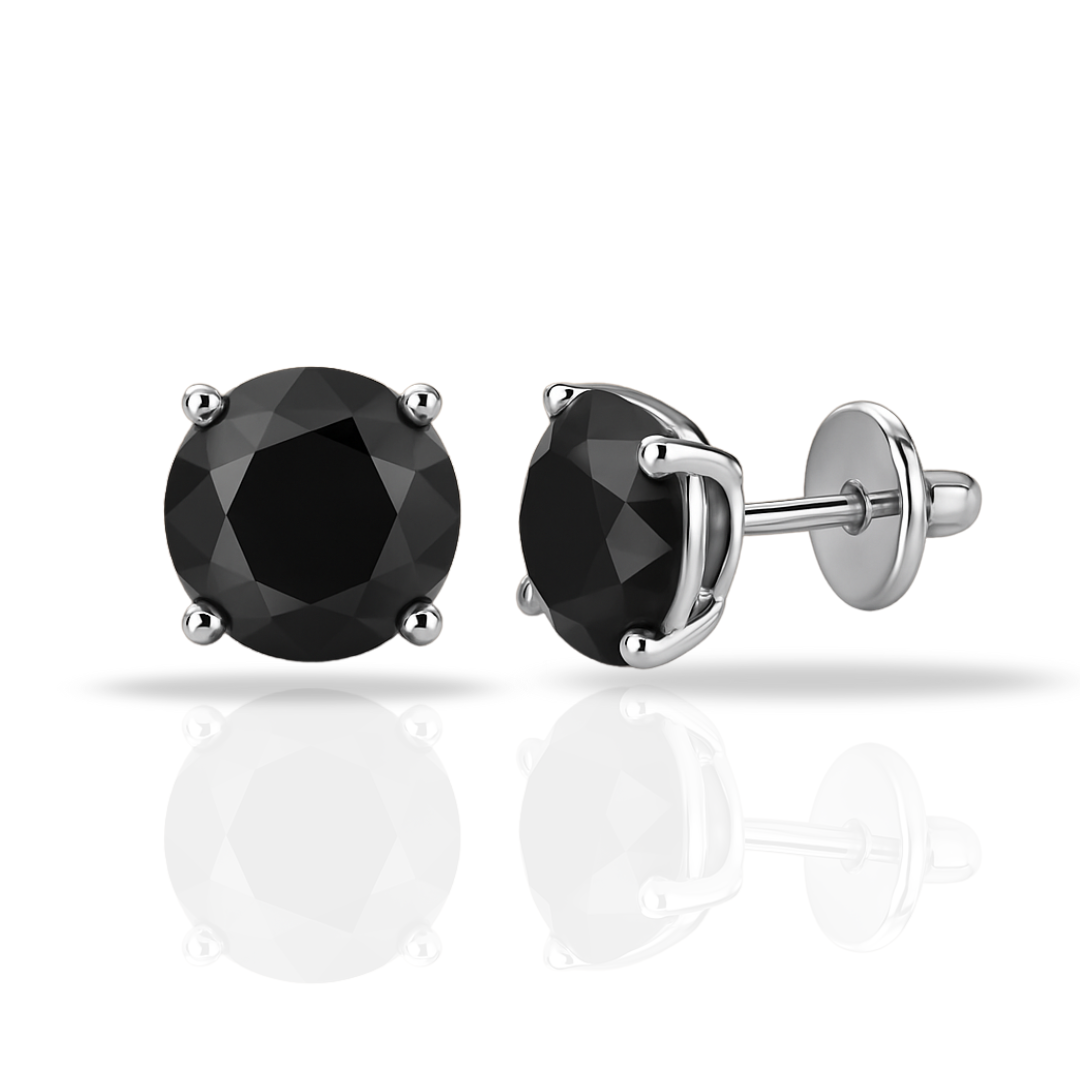 Cercei round cut stud negri