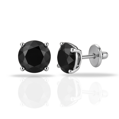 Cercei round cut stud negri