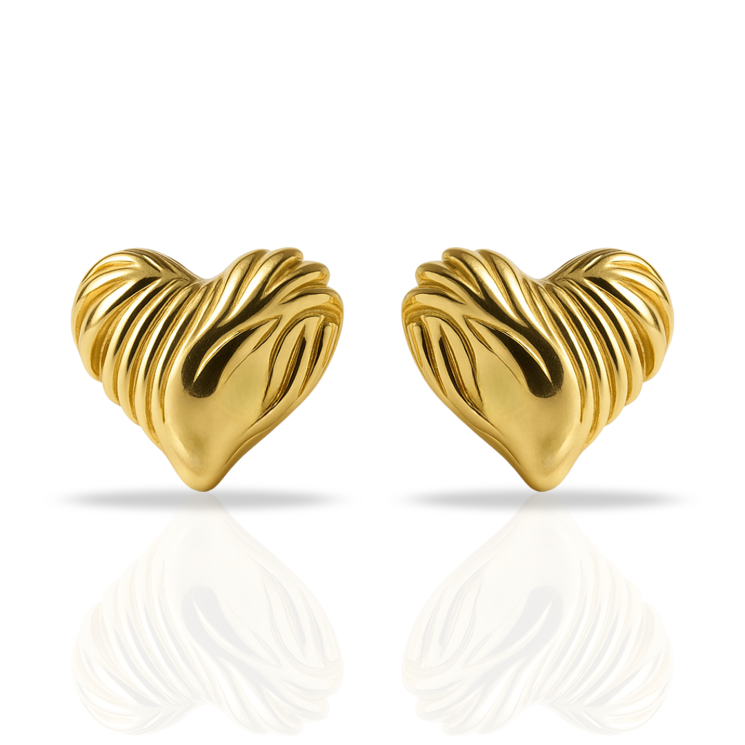 Cercei aurii masivi inima