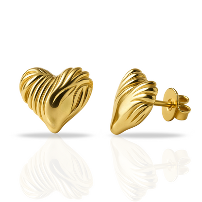 Cercei aurii masivi inima