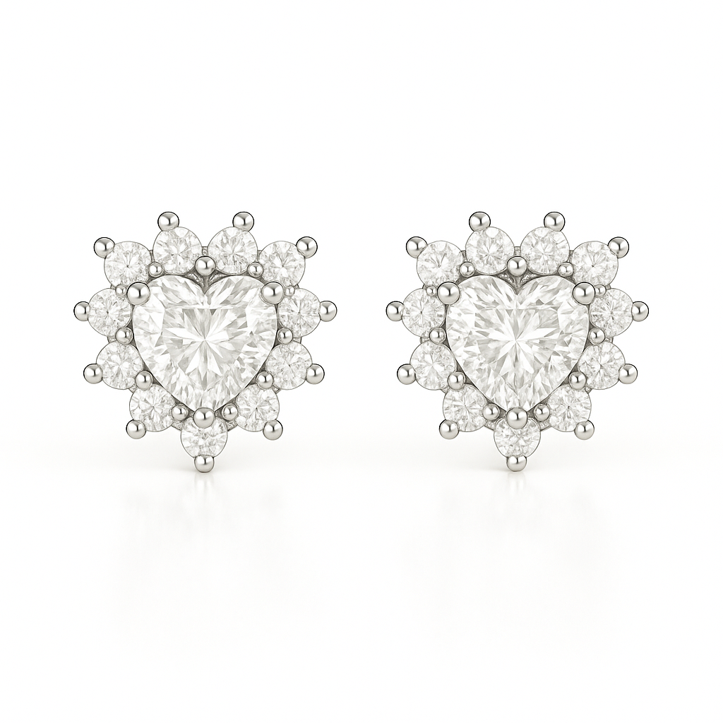 Cercei inima incoloră