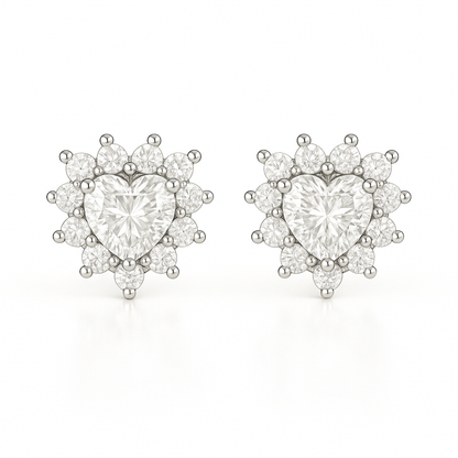 Cercei inima incoloră