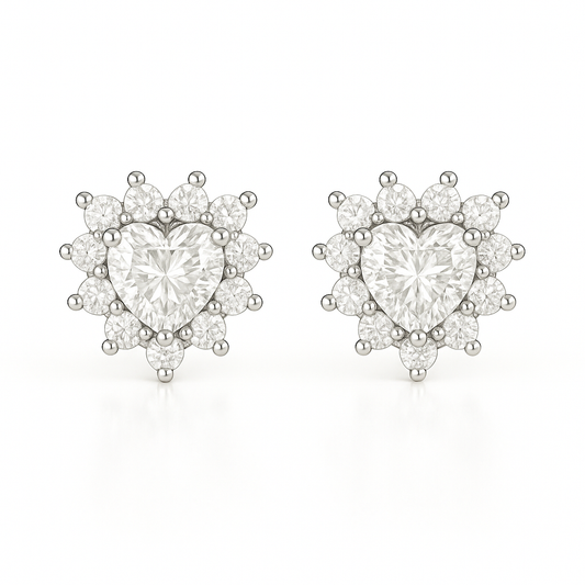 Cercei inima incoloră