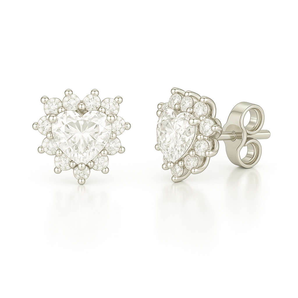 Cercei inima incoloră