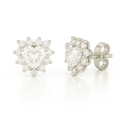 Cercei inima incoloră