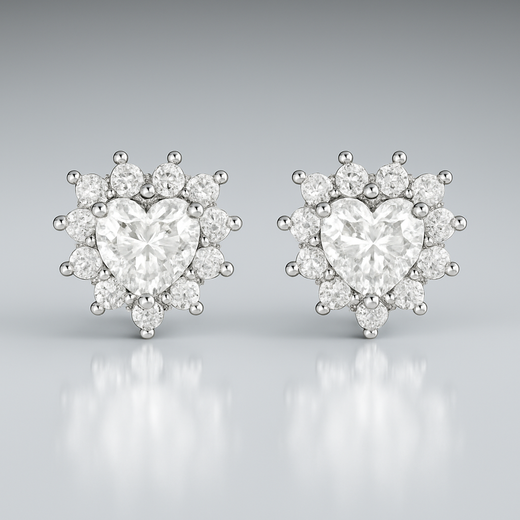 Cercei inima incoloră