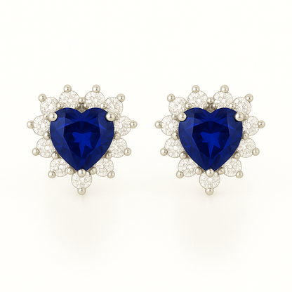 Cercei inima albastra