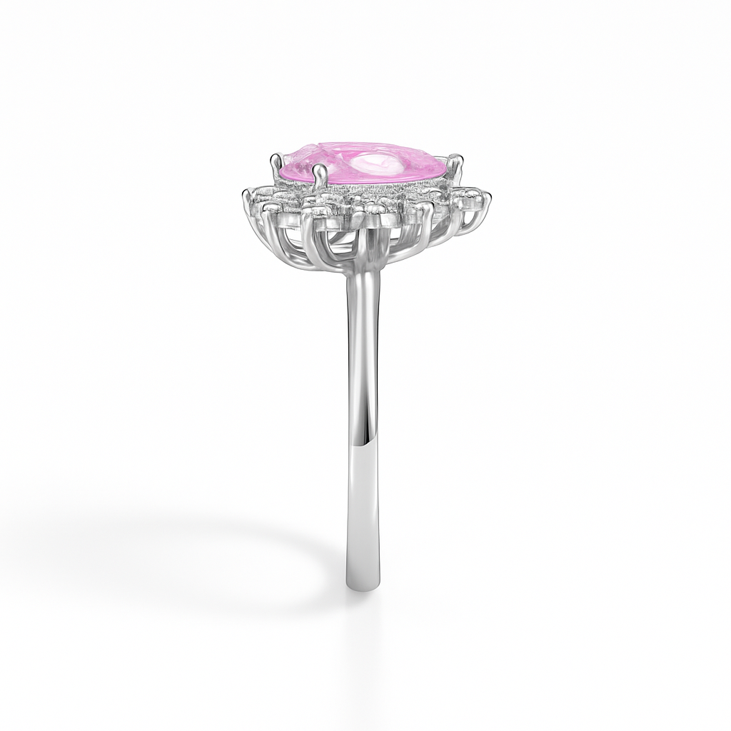 Inel lacrima roz
